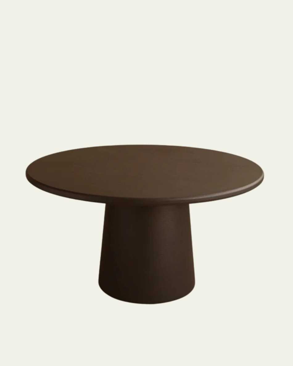 Mesa de microcemento con patas de color marrón Kretos