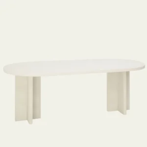Mesa comedor ovalada microcemento