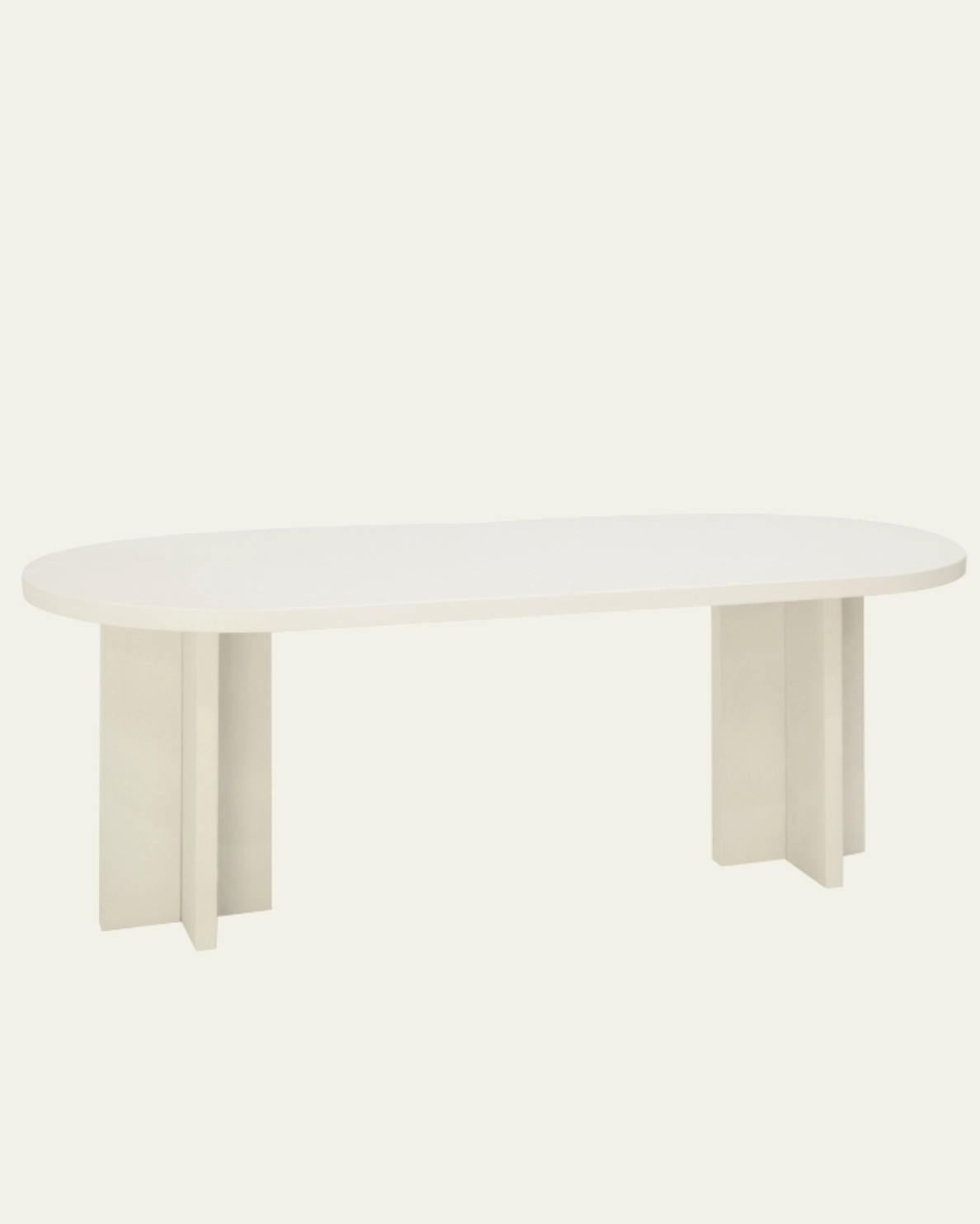 Mesa comedor ovalada microcemento